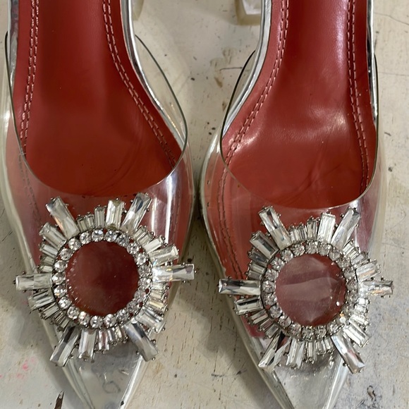 Rhinestone and Lucite High Heel Shoes - Picture 3 of 5